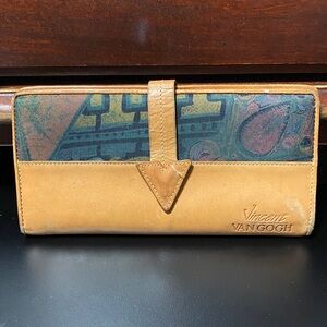 Vintage Vincent Van Gogh Tan and Multicolor Wallet